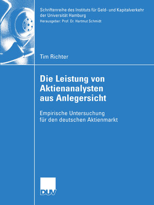 cover image of Die Leistung von Aktienanalysten aus Anlegersicht